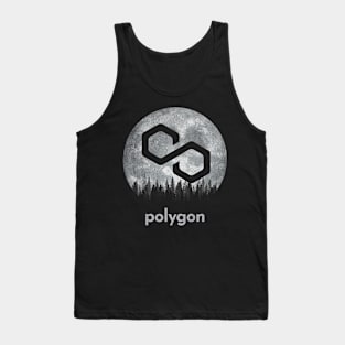 Vintage Polygon Matic Coin To The Moon Crypto Token Cryptocurrency Blockchain Wallet Birthday Gift For Men Women Kids Tank Top